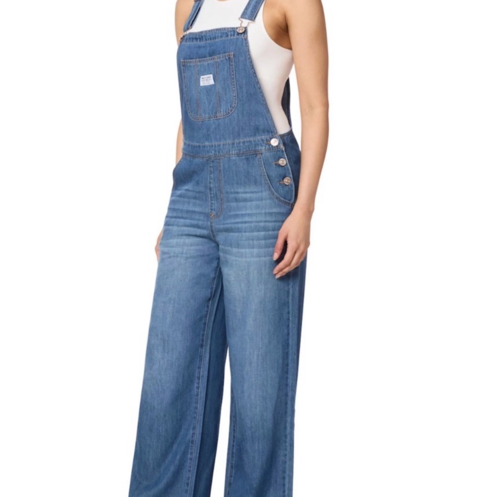 Wallflower Classic Blue Denim Women's Overalls Jeans L XL Regular NWOT